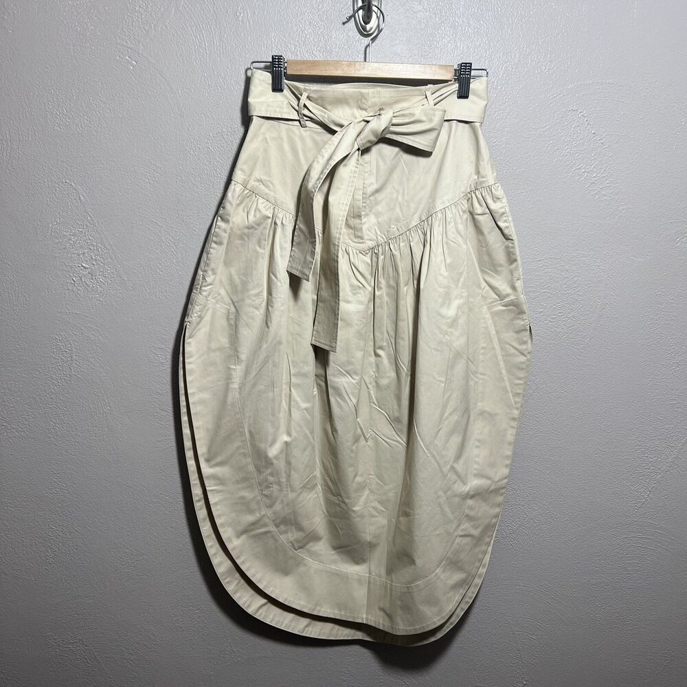 Shona Joy High Waisted Beige Skirt Sz 4 100% Cotton NWOT